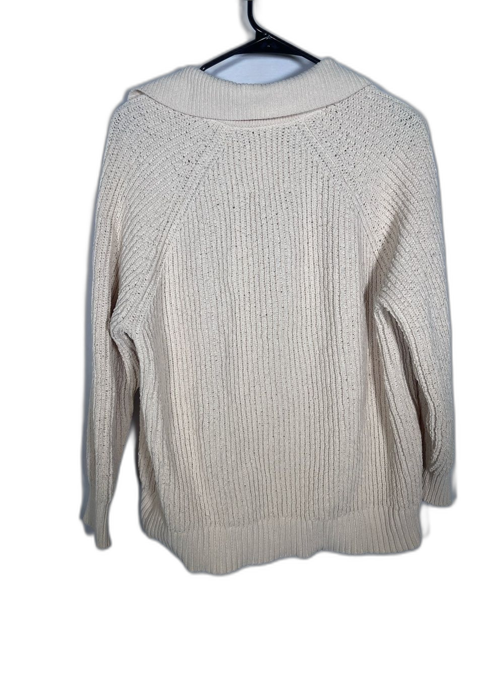 AERIE WOMENS SUGAR RUSH CHENILLE V NECK SWEATER CREAM XS - Picture 5 of 5